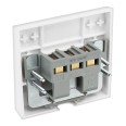 45A Flex Outlet Plate with Bottom Entry White Moulded Square Edge, BG Electrical 979 Cooker Connection Unit