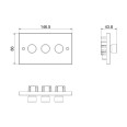 3 Gang 2 Way 5-100W Trailing Edge LED Dimmer White Moulded Square Edge BG Electrical 983