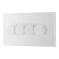 4 Gang 2 Way 5-100W Trailing Edge LED Dimmer White Moulded Square Edge BG Electrical 984