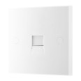 1 Gang Secondary Telephone Socket Moulded White Square Edge, BG Electrical 9BTS/1 Single Slave Phone Socket