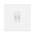 White Screwless 1 Gang Single Telephone Secondary Socket White Insert, Hartland CFX 7WCTCSW