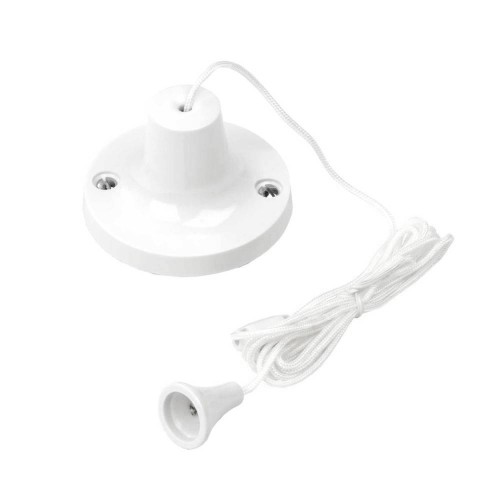 MK 3151WHI 1 Way 15A DP Ceiling Pull Cord Switch White Plastic, MK Logic Ceiling Switch without Mounting Block White