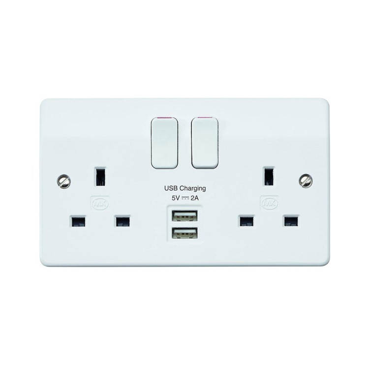 Safety contact socket outlet with USB-C™ and USB-A socket