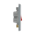 Metal Clad 45A DP Red Rocker Switch with Indicator on a Single Plate with Surface Mounting Box, BG Electrical MC574