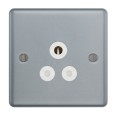 Metalclad 1 Gang 5A Unswitched Round Pin Socket Outlet with Surface Mounting Box, BG Nexus MC529 Metal Clad