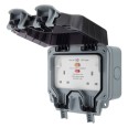 Weatherproof Type A RCD Protected 2 Gang Switched Socket 30mA Trip Current (Latching) BG Electrical WP22RCD