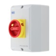 BG CPRSD463-01 IP65 63A 4 Pole Insulated AC Rotary Isolator with Red/Yellow Padlockable Handle