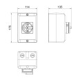 BG CPRSD463-01 IP65 63A 4 Pole Insulated AC Rotary Isolator with Red/Yellow Padlockable Handle