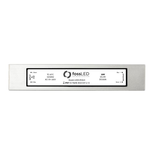 24V 20W IP67 Standard LED Driver Non-Dimmable, 170-265V Input and 24V Output, Foss LED LEDD-IP2024