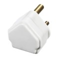 15A Round Pin Plug in White with Sleeved Pins BS546, Round Pin Sleeved Plug