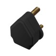 5A Round Pin Plug in Black with Sleeved Pins BS546, Round Pin Sleeved Plug