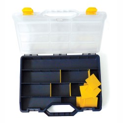 Empty Kit Box 375mm x 265mm x 60mm with Removable Inserts / Dividers, Adjustable Organiser Plastic Storage Box