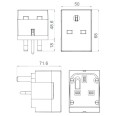 Masterplug Multi-socket Plug Adaptor 3 Way Fused Sockets 13A White Moulded (unswitched) Compact Size