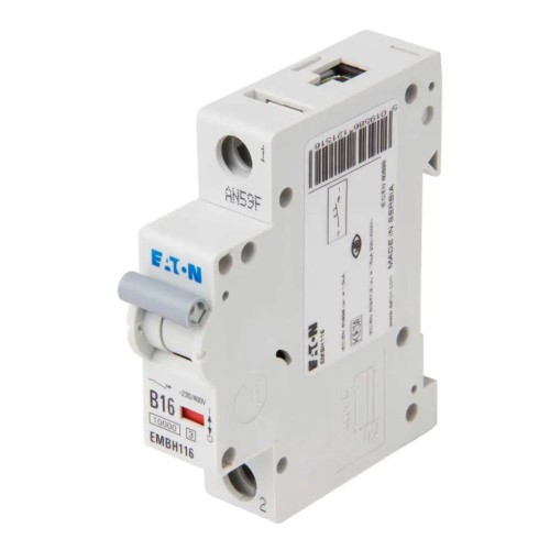 MEM Memshield3 EMBH116 16A MCB type B 10/15kA Trip, 1 Module Single Pole Miniature MCB