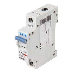 MEM Memshield3 EMBH120 20A MCB type B 10/15kA Trip, 1 Module Single Pole Miniature MCB