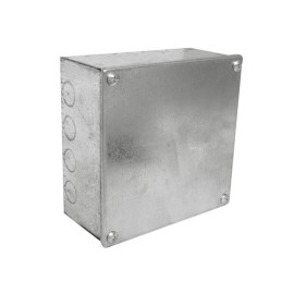 Adaptable Box with Knockouts 150 x 150 x 75mm, Galvanised Adaptable KO Box 6" x 6" x 3"