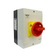 IP65 rated 40A 4 Pole Rotary Isolator Switch in Grey with Padlockable Handle, IMO Stag IS4P40 Isolator Switch