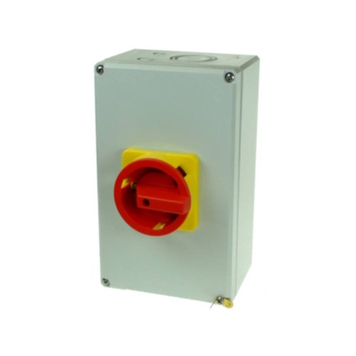 63A 4 Pole Enclosed Isolator Switch Mixed Load IP65 rated, IMO IS08C Four Pole Isolator