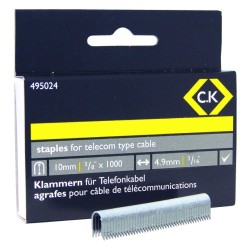 CK 495024 pack of 1000 staples 4.8x10mm Half Round Telecom Data Low Volt Staples for T6228