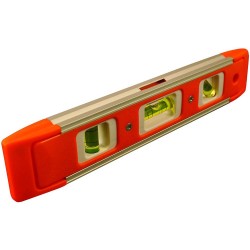 230mm AVIT AV02033 Pocket Spirit Level in Orange/Silver with 3 Vials for Measuring Vertical, Horizontal, and 45deg