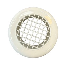 100mm Round Louvre Grille with White Cover, Flush Circular Grille Fly in White