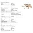 Westinghouse Ceiling Fan 76cm / 30inch Titanium Ceiling Fan Turbo Swirl with 6 Maple Blades and Opal Glass Light